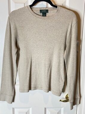 Lauren Ralph Lauren Women's Light Beige Crewneck Top